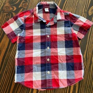 Plaid Old Navy button up shirt Red, White, & Blue,size 5T